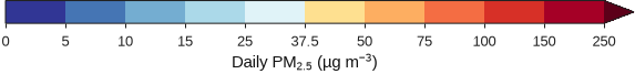 PM2.5 colour scale