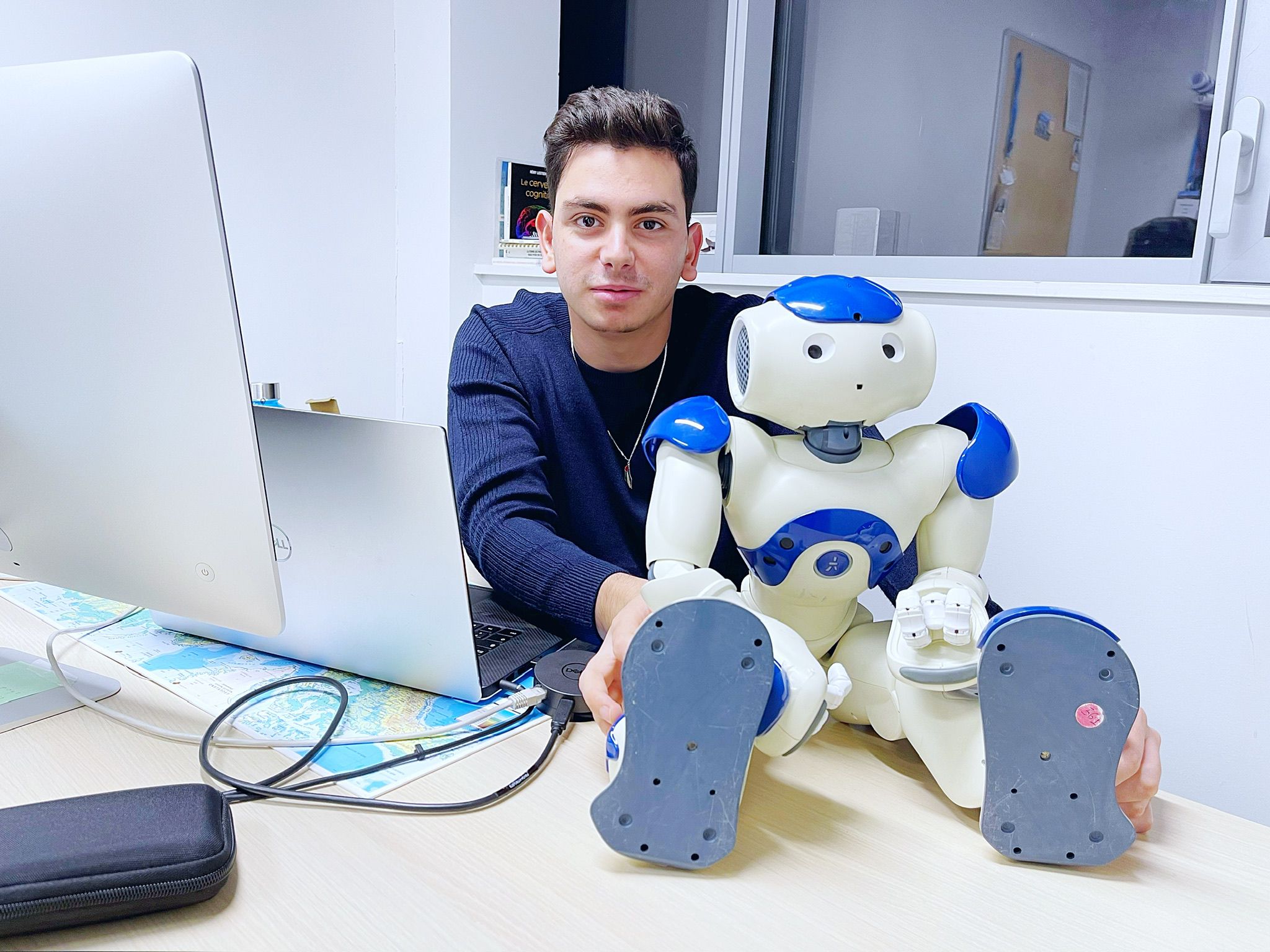 Ammar with NAO at INRIA Bordeaux